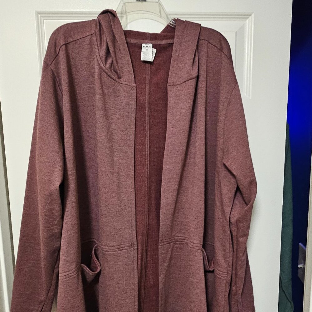 RBX Mauve Hooded Cardigan Jacket Size 2X